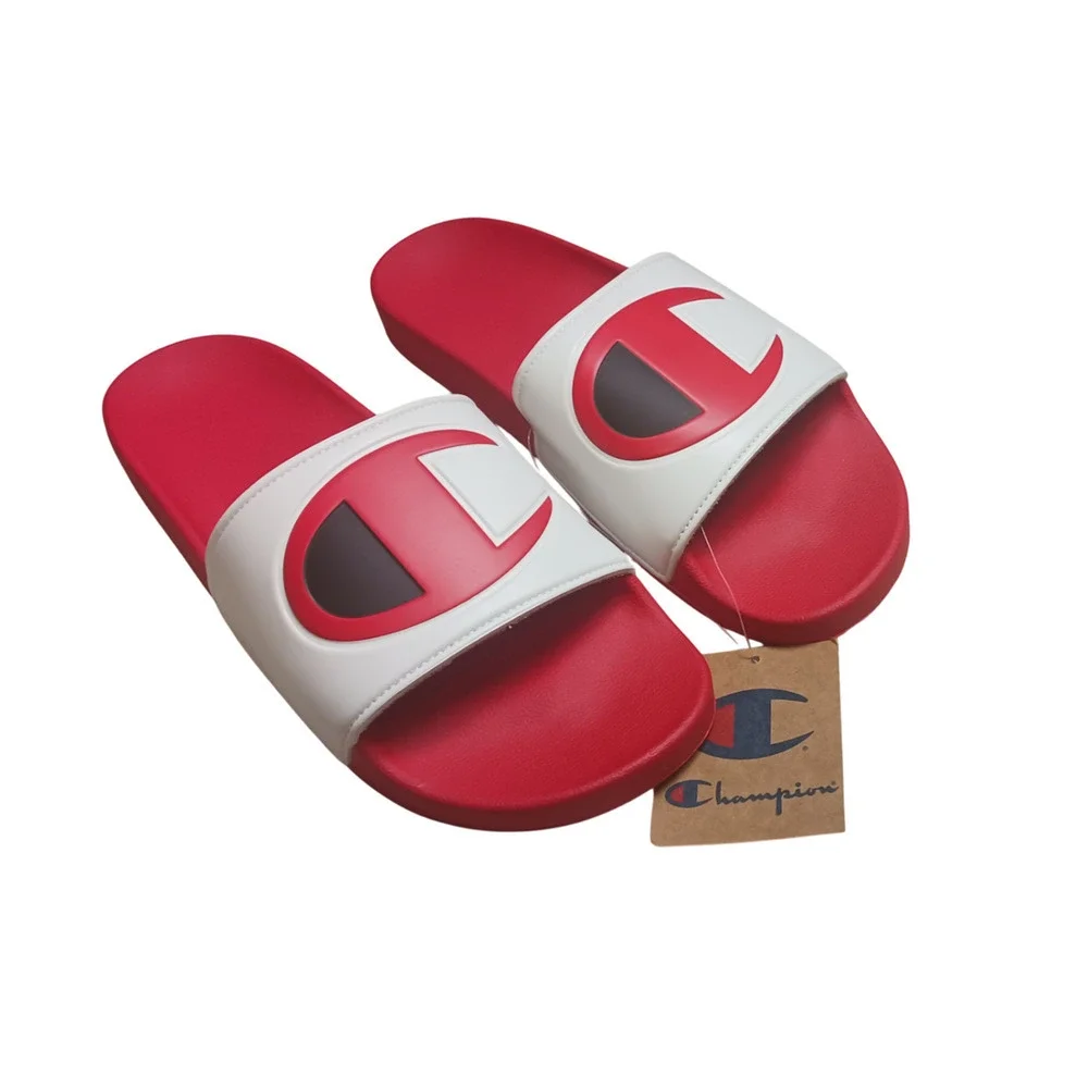 Champion Ipo Classic CB Scarlet Mens Red White Black Sandals Slides Size 12 New